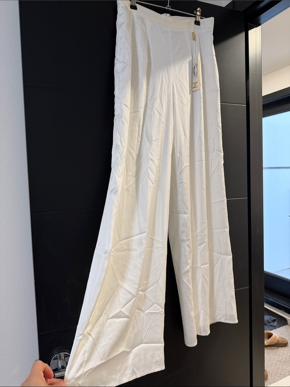 Meshki Wide-Leg White Women's Pants